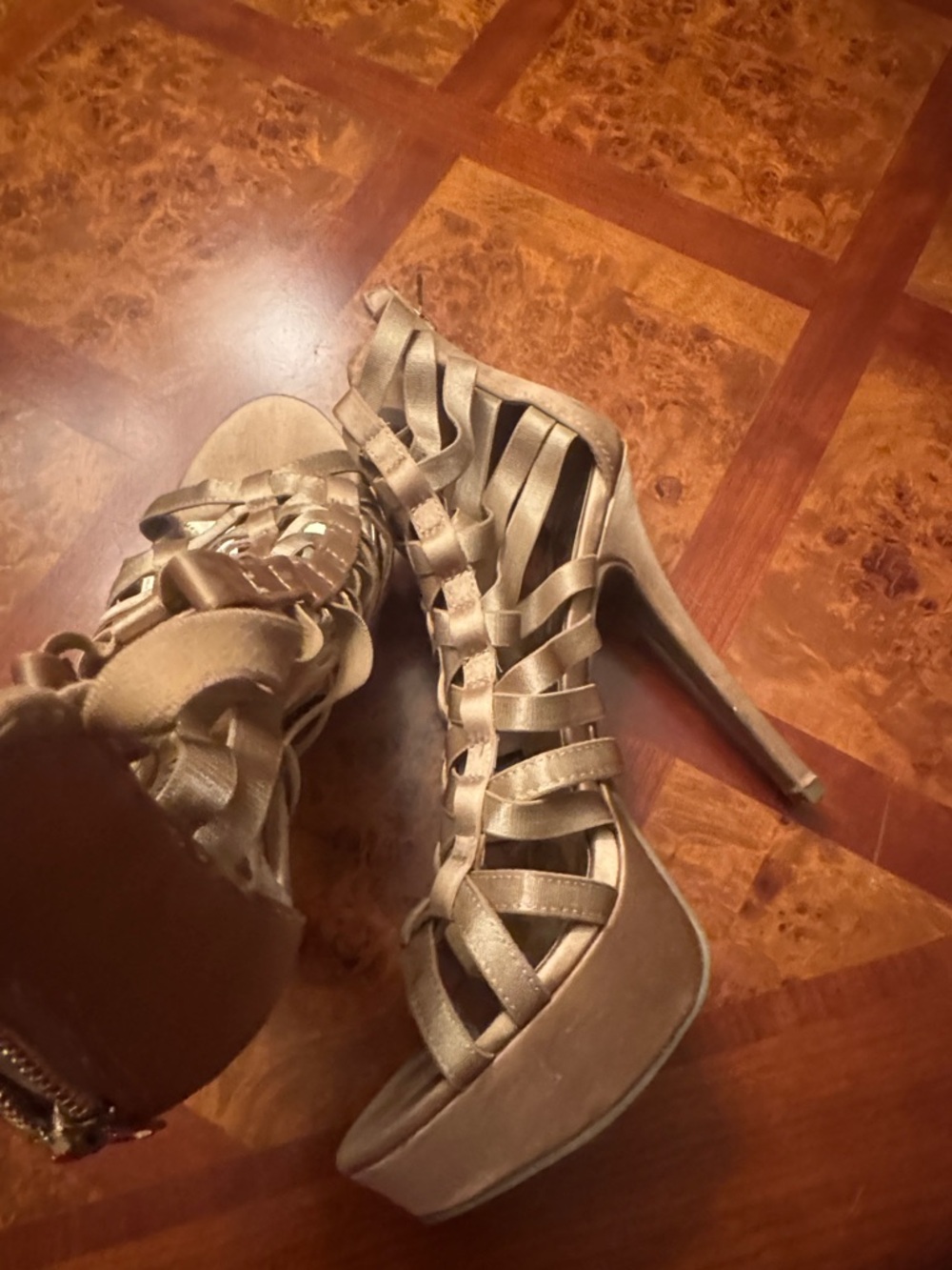 Zigi Soho Champagne Strappy Platform Stiletto Sandals - Picture 2 of 5